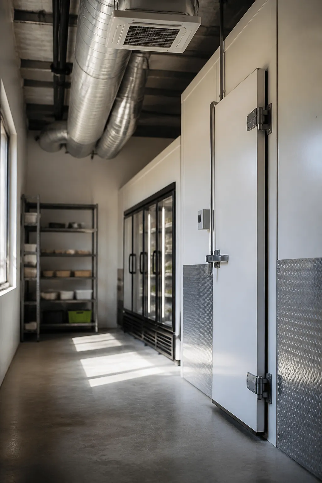 Clean commercial utility space with installed HVAC equipment